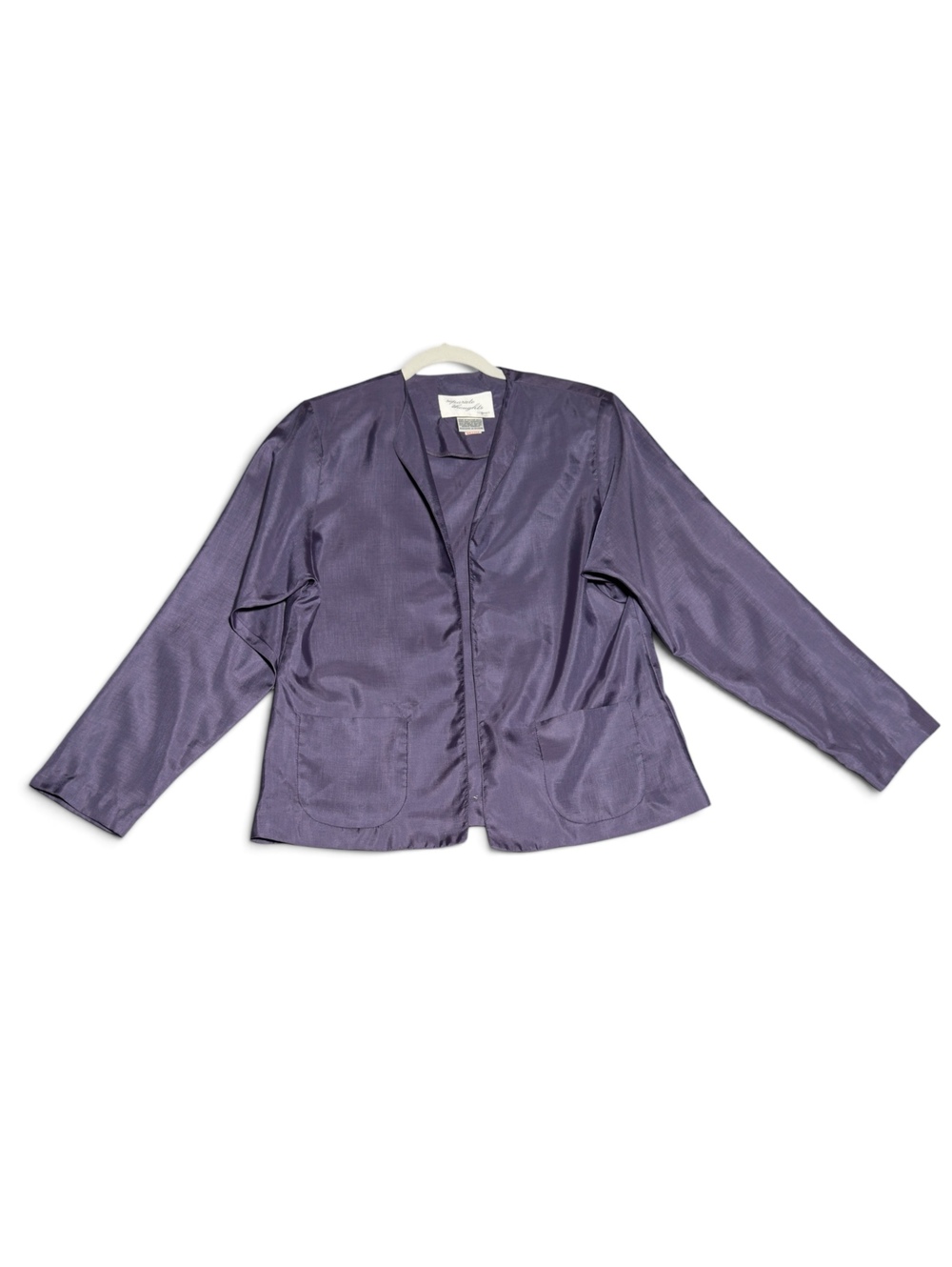 Vintage Separate Thoughts Purple Satin Long Sleeve Jacket Made in USA